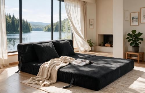 Convertible Sofa Bed, Loveseat Folding Floor Futon Sleeper Sofa Couch Bed - Image 4