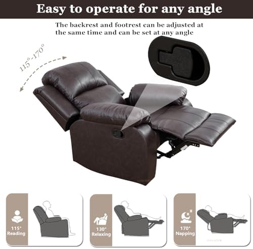 2 Pieces Living Room Furniture Sets Leather Recliner Sofa Set, Leather Couch - Image 5