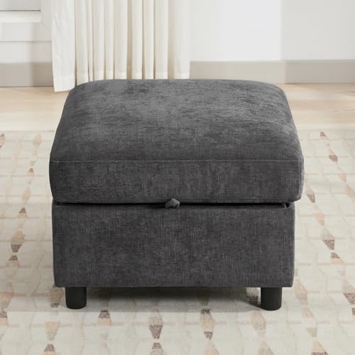 WUTUTUEE 25" Square Storage Ottoman by WUTUTUEE