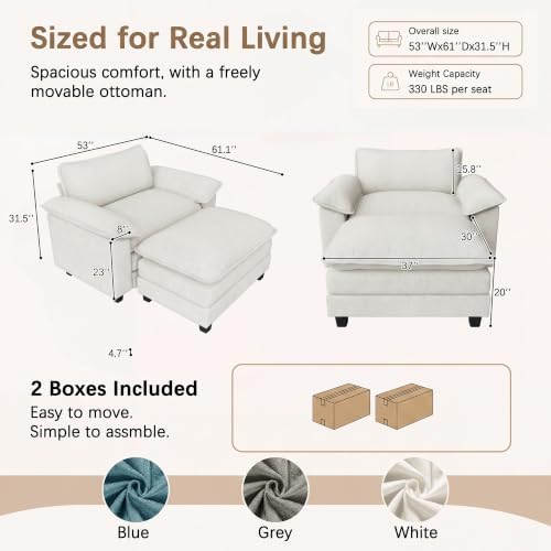 Homall Sofa Accent Chair with Ottoman - Image 5