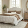 Allewie Queen Size Bed Frame, Plush Velvet Wingback, Modern Style by Allewie