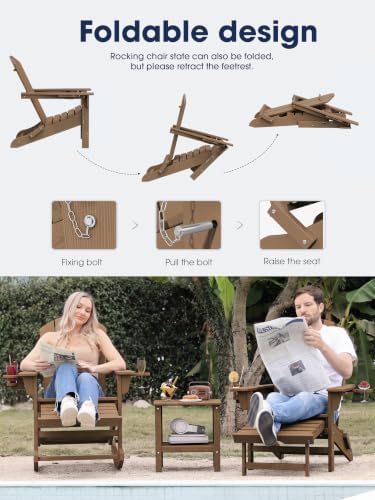 KINGYES HDPE Adirondack Rocking Chair - Image 4