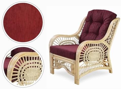 Malibu Lounge Set of 4: 2 Natural Rattan Wicker Chairs, Loveseat - Image 4