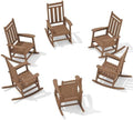 KINGYES Oversized Outdoor Rocking Chair Set of 6, HDPE Patio Rockers by KINGYES
