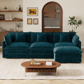 Tmsan 103.8” Blue L Shaped Cloud Couch Modular Sectional Sofa, 3 Seater by TmsanHomeKitchen
