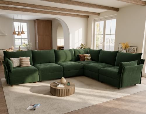 ABCASA 135.5" Oversized Modular Sectional Sofa, L Shaped Convertible Couch - Image 4