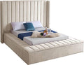 Meridian Furniture Kiki Collection Modern | Contemporary Velvet Upholsterd Bed by Unknown
