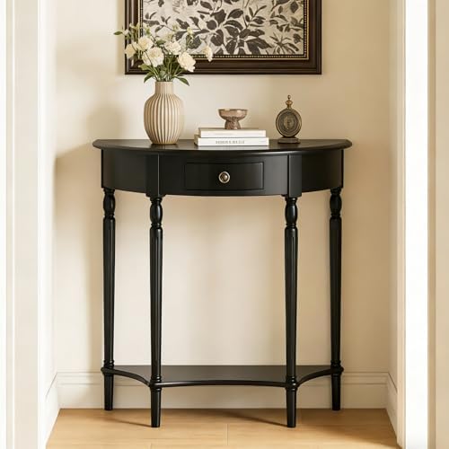 Half Moon Console Table Solid Wood Vintage Entryway Table by %F0%9D%97%9F%F0%9D%97%B2%F0%9D%97%B3%F0%9D%97%B2%F0%9D%97%B1%F0%9D%97%BF%F0%9D%97%AE%F0%9D%98%80%F0%9D%98%81%F0%9D%97%B6%F0%9D%97%B0%F0%9D%97%B6%F0%9D%98%81%F0%9D%98%86