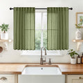YoungsTex Olive Green Linen Curtains 40 Inch Length by YoungsTex
