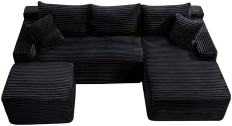 95-Inch U-Shaped Right Facing Corner Compressed Sofa Modular Sectional Boneless - Image 3