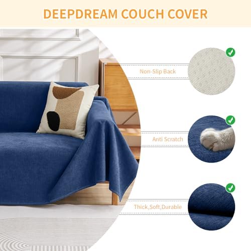 Deep Dream Cat-Scratch Resistant Couch Cover, Waterproof Sofa Cover - Image 3