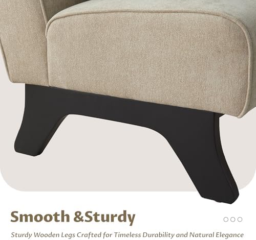 Armless Accent Chair Upholstered Comfy Modern Living Room Side Chair - Image 4