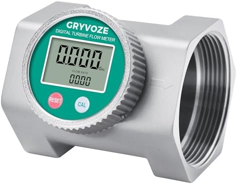 Waterproof 3 Inch Water Flow Meter, 16-343 GPM Digital NPT Flowmeter by GRYVOZE