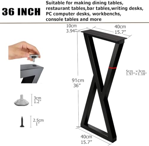 36" Metal Bar Table Legs, Heavy Duty Furniture Feets - Image 4