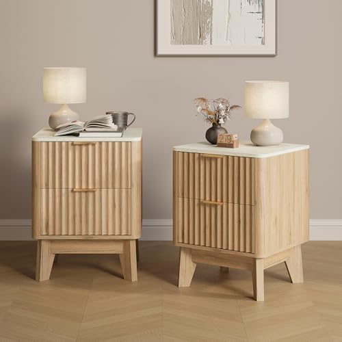 Fluted Nightstand Set of 2 by TROJMHome