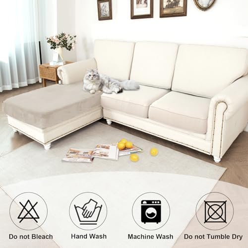NAISI Waterproof Couch Cushion Covers Thick Velvet Fabric Washable Sofa - Image 6