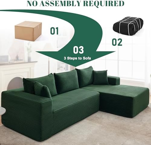 Mangodan 110” Boneless Couch, Cloud Sectional Sofa - Image 5
