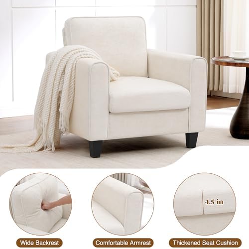 Accent Chairs for Living Room, Upholstered Living Room Chairs, Mid Century - Image 5
