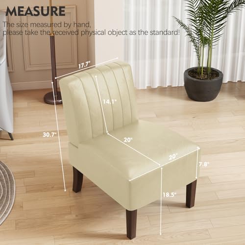 Armless Accent Chairs Upholstered Dining Chairs Living Room Chairs - Image 2