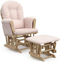 Storkcraft Premium Hoop Glider & Ottoman, Natural/Pink by Storkcraft