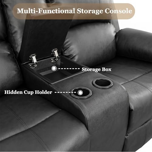 Leather Recliner Sofa Set, Includes a Manual Recliner 1 Seat and a Loveseat - Image 6