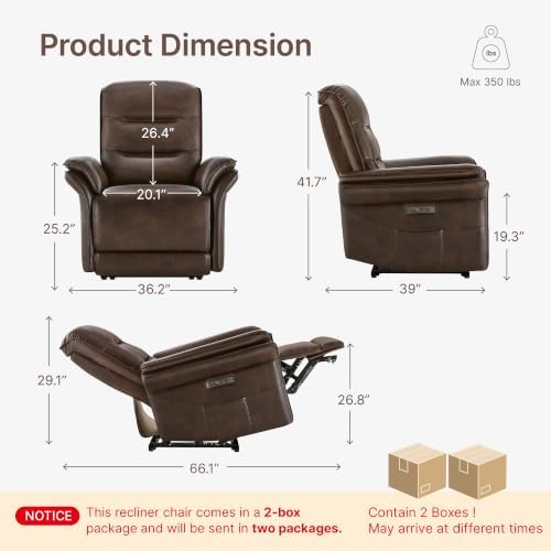 KISLOT Dual Motor Power Recliner Chair, Zero Gravity USB & Type-C - Image 3