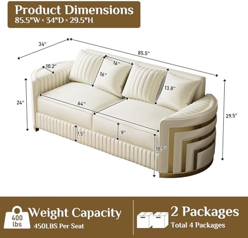DAMAIFROM Mid Century Modern Chesterfield Sofa Couch, 3 Seat Tufted Sofas - Image 2