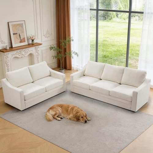 2 Pieces Chenille Sofa Set w/Soft Back Cushion - Image 4