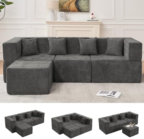 MONVANE 103'' Modular Sectional Sofa, Comfy Chenille Cloud Couch by MONVANE