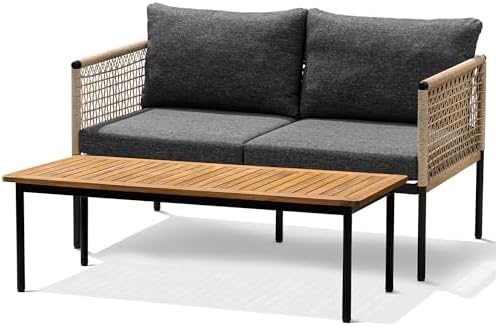 Idzo Oscar Wicker Metal Loveseat by Idzo