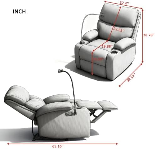 NicBex Manual Lounge Recliner Chair - Image 2