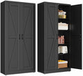 PAOFIN 71" Black Metal Storage Pantry Cabinet by PAOFIN