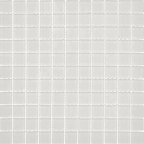 1"x1" Warm Greige Matte Finished Glass Mosaic Tile (9.67 Sq ft- Box of 10 Sheets)