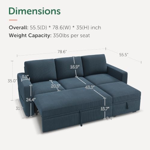 HONBAY Modular Sectional Sleeper Sofa - Image 2