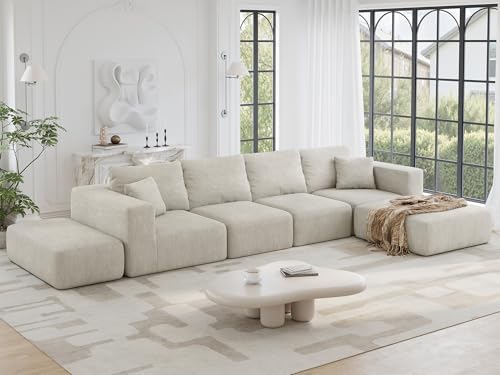 150" Oversized Boneless Couch for Living Room Modular Sectional Sofa by CUGOAO