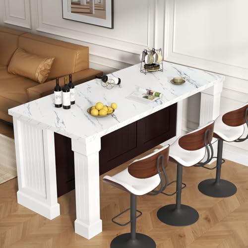 71" Large Imitation Marble Dining Table - Image 7