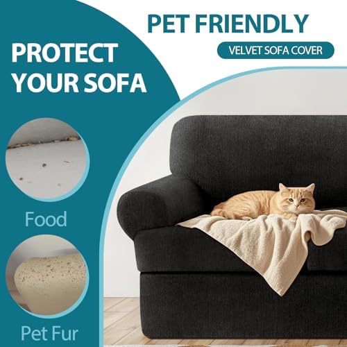 3 Piece T Cushion Sofa Slipcovers Stretch Couch Cover Furniture Covers - Image 6