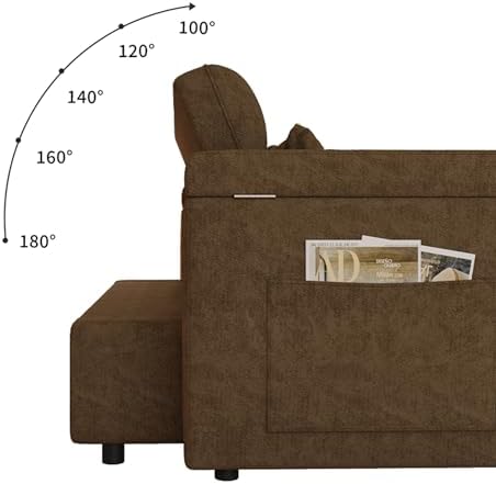 3 in 1 Convertible Sleeper Sofa, 65in Sleeper Couch - Image 6