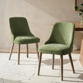 HULALA HOME Dining Chairs Set of 2, Moss Fabric Upholstered Dining Room Chairs by HULALAHOME