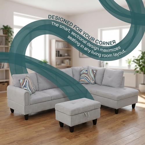 3-Piece L-Shaped Modular Leather Sofa – Convertible Sectional Couch - Image 6