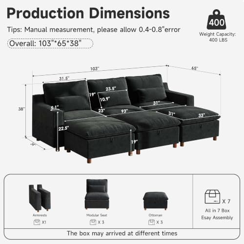 Ihanherry 103" Modular Sectional Sofa - Image 2