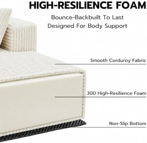 106" Boneless Couches for Living Room, Modular Sectional Sofa - Image 4