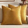 MIULEE 24x24 Inch Pack of 2 Euro Velvet Throw Pillow Covers Dark Gold by MIULEE