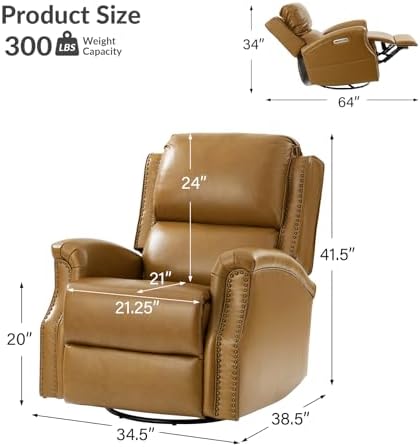 HULALA HOME Genuine Leather Recliner - Image 2