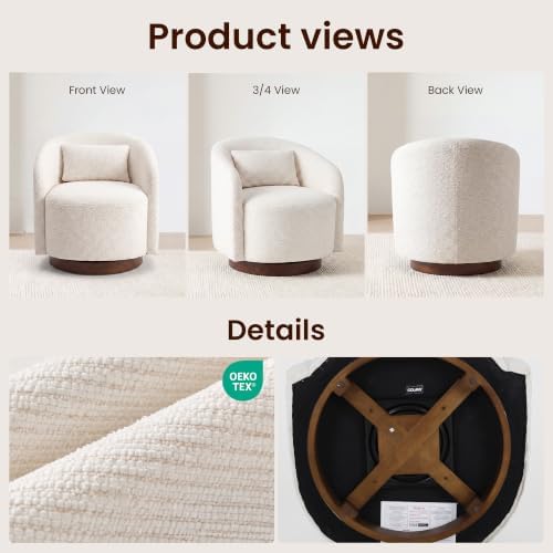 COLAMY Swivel Accent Chair for Living Room, Swivel Barrel Chair - Image 6