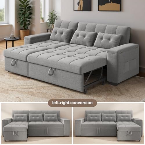 Ahomly 87" Convertible Sofa Bed, Pull Out Couch - Image 3