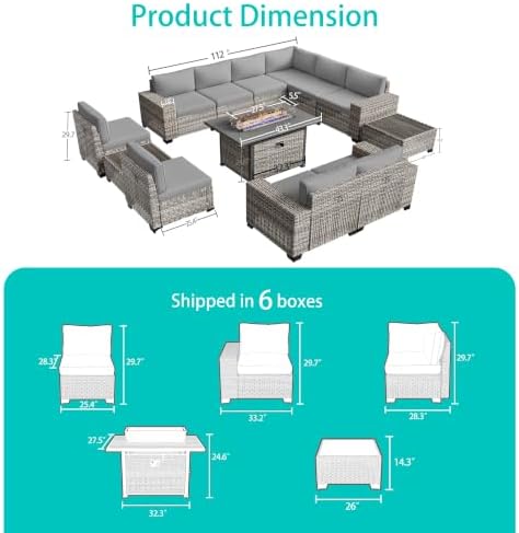 Outdoor Patio Furniture Set PE Wicker Rattan Outdoor Sectional Sofa - Image 6