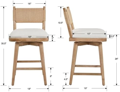 26" Swivel Counter Height Bar Stools Set of 2 - Image 2