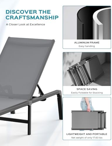 Ciokea Aluminum Chaise Lounge Ourdoor - Image 5