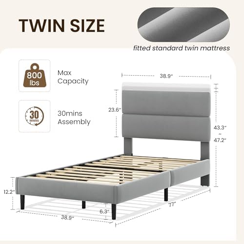 GRUSIGN Twin Size Platform Bed Frame - Image 2
